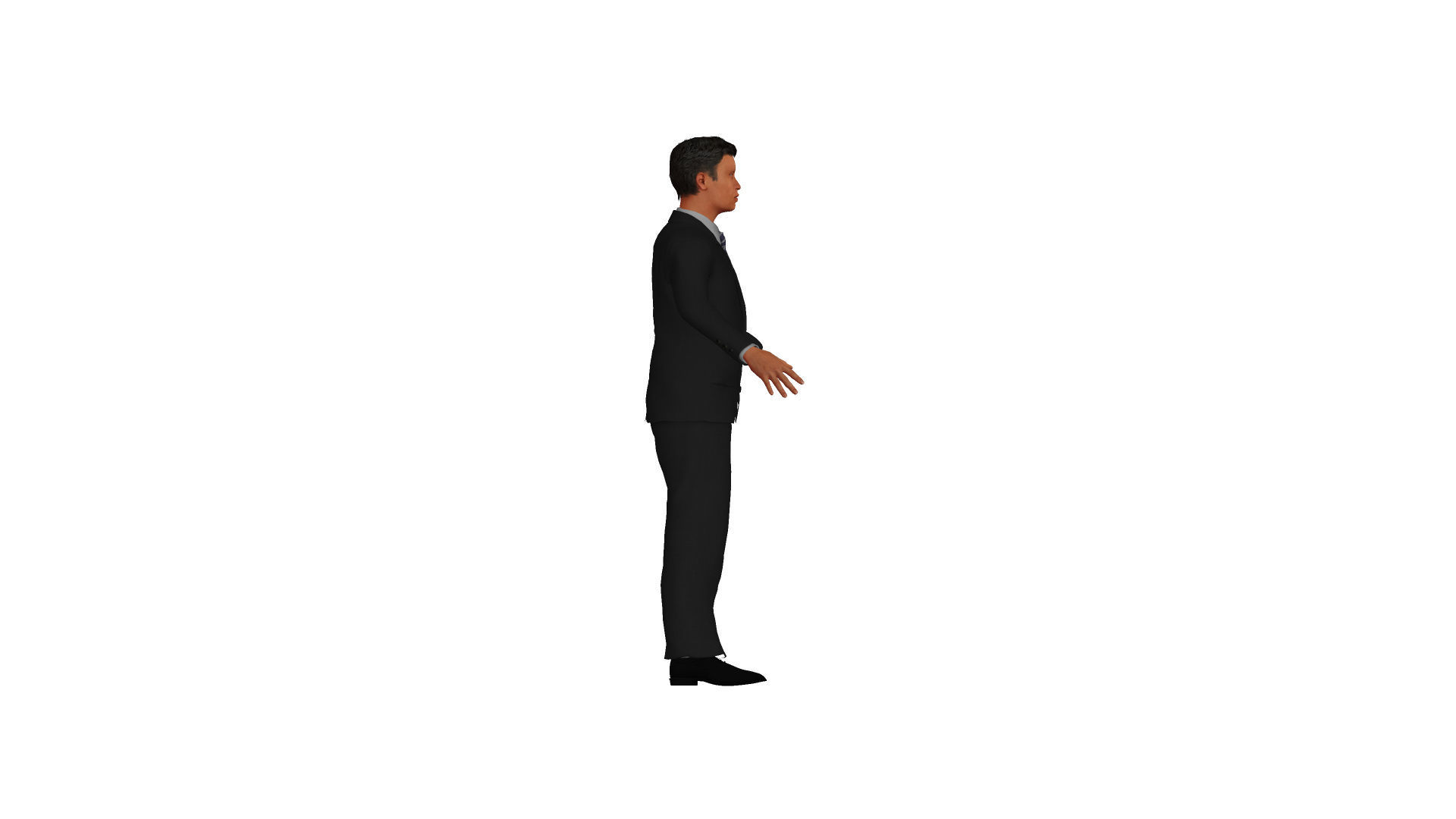 Man with suit Low-poly 3D model_4