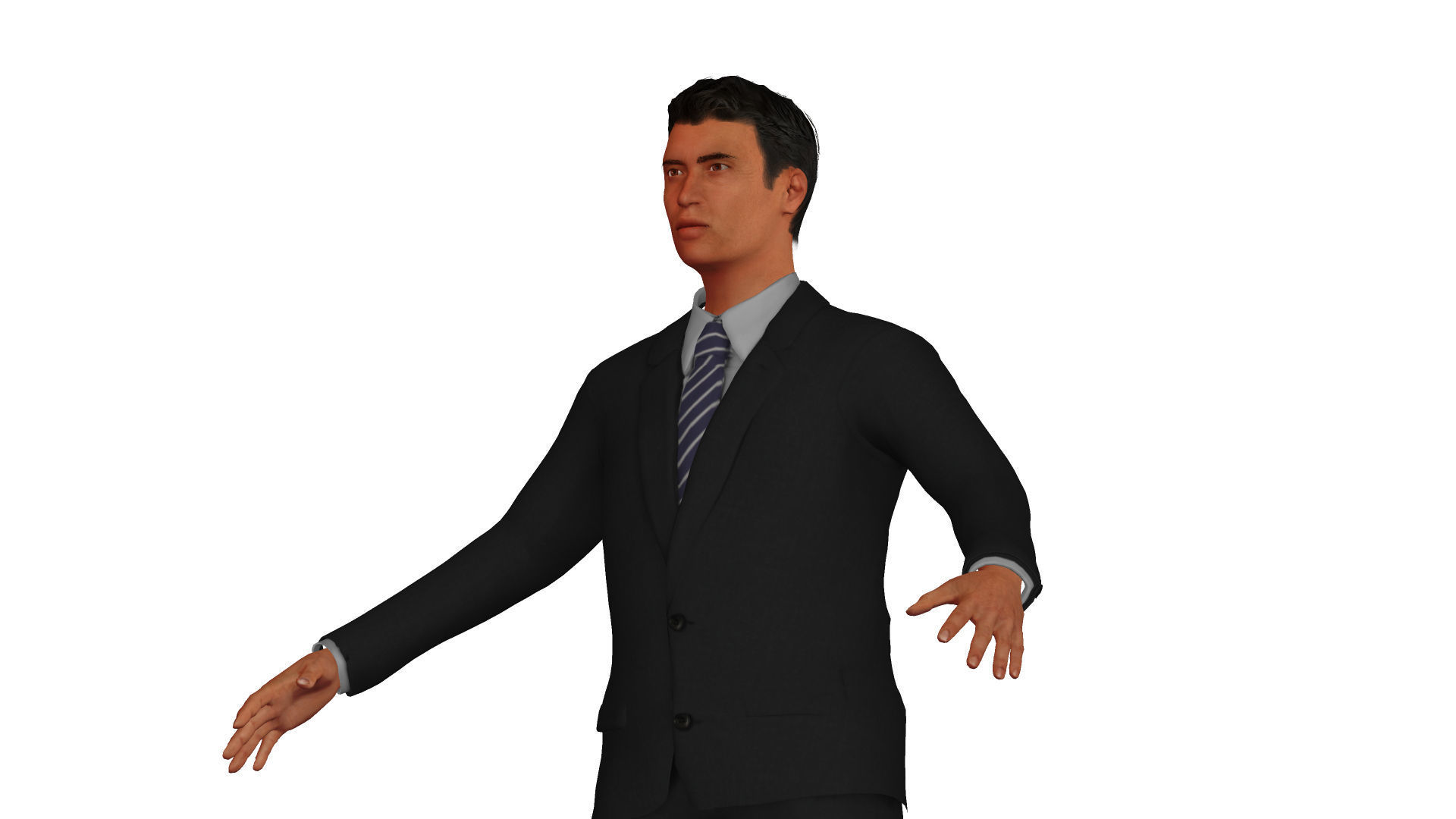 Man with suit Low-poly 3D model_2