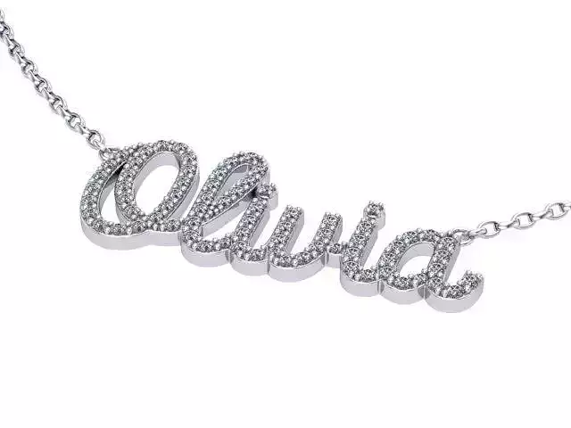  diamond Name Pendant