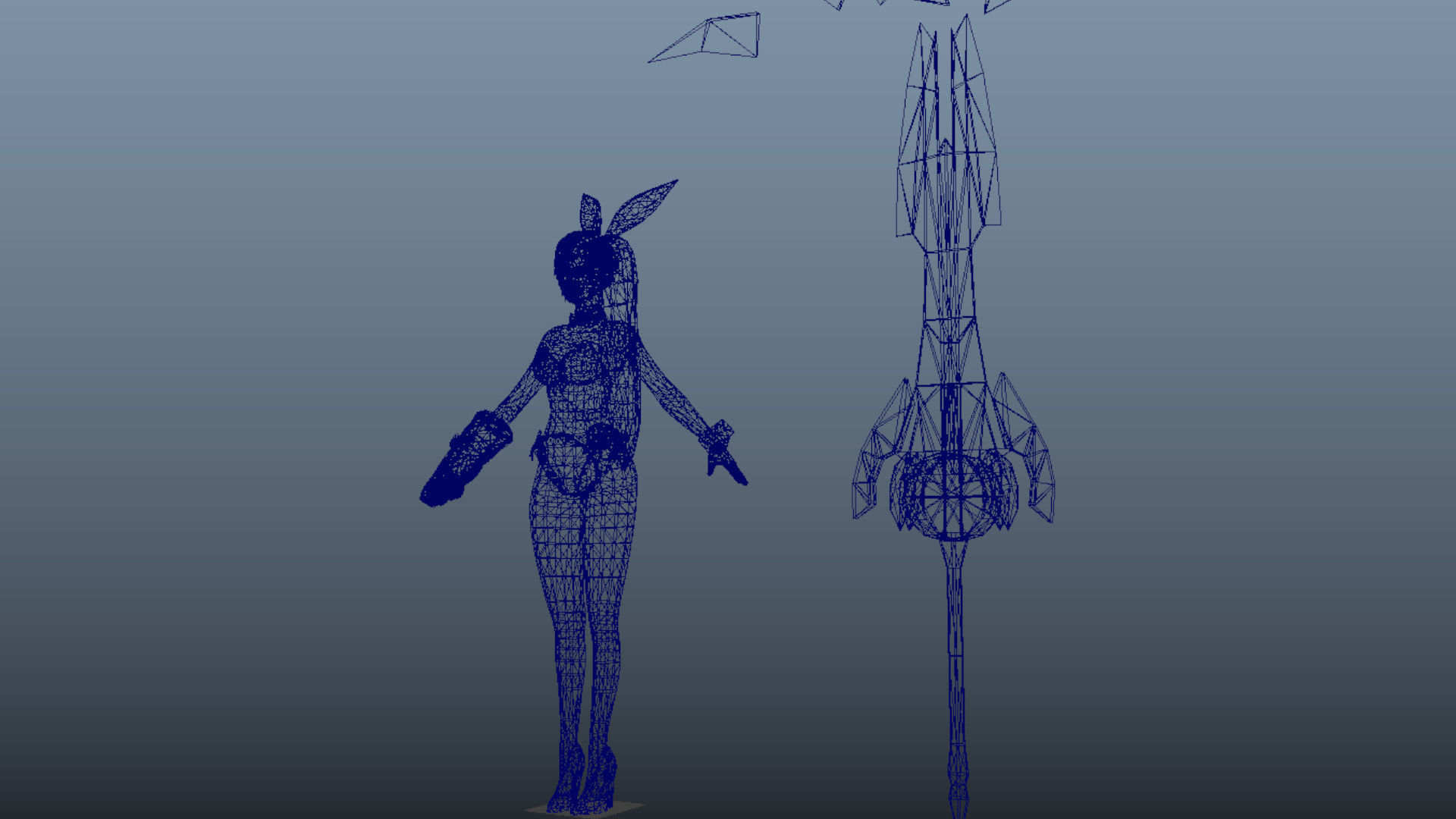 Beatrix Girl Low-poly 3D model_5