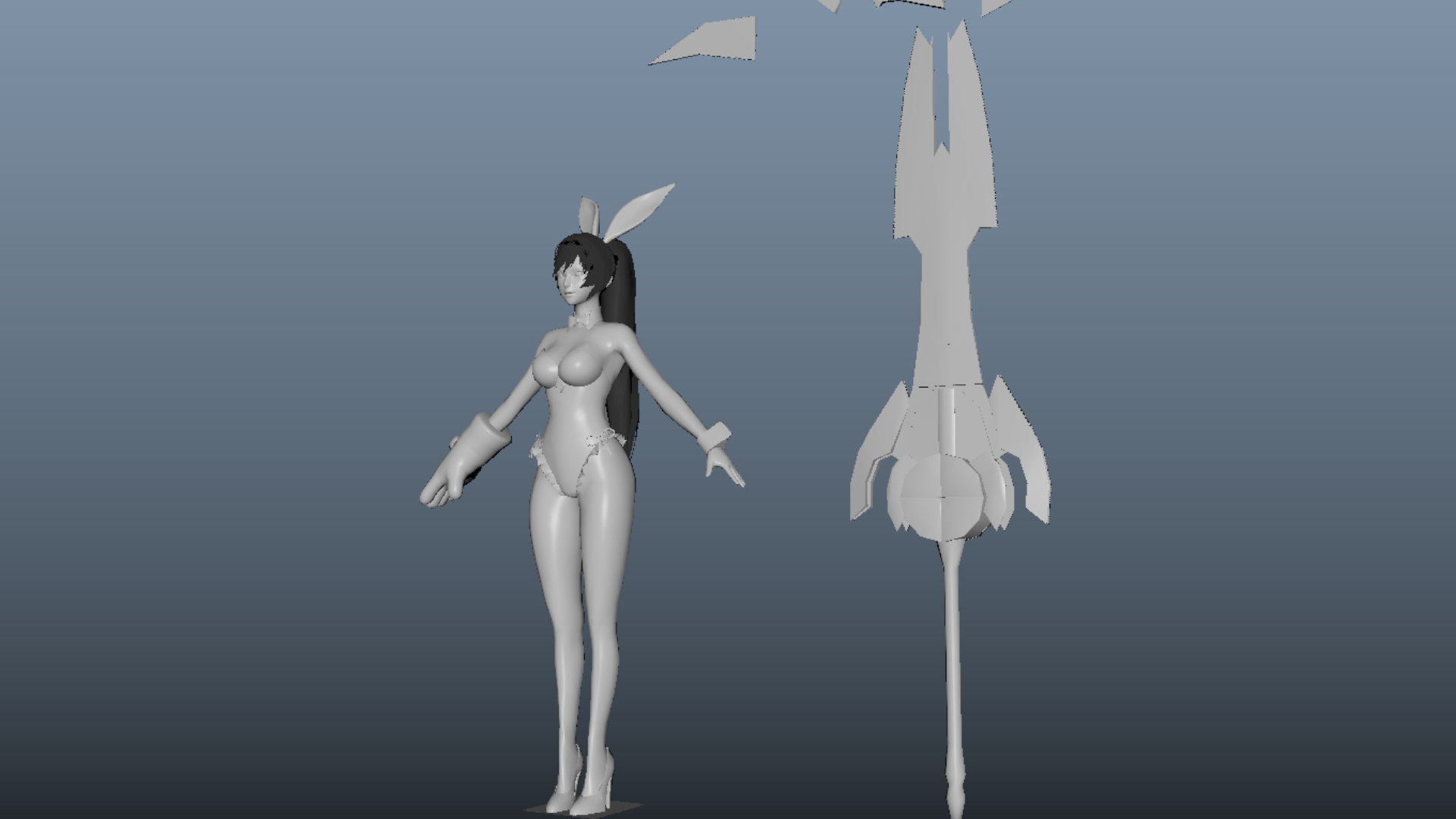 Beatrix Girl Low-poly 3D model_4
