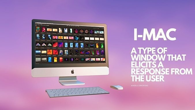 I-MAC apple imac desktop Low-poly 3D model