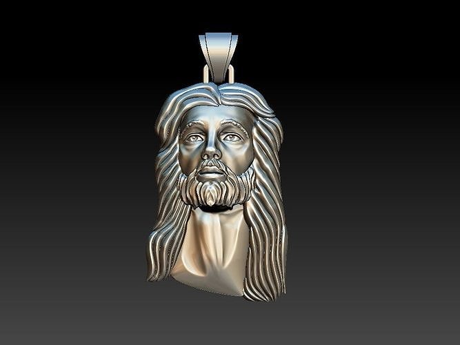Jesus Face Pendant 3D print model