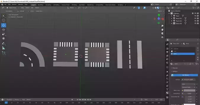 Road Tileset Free 3D model