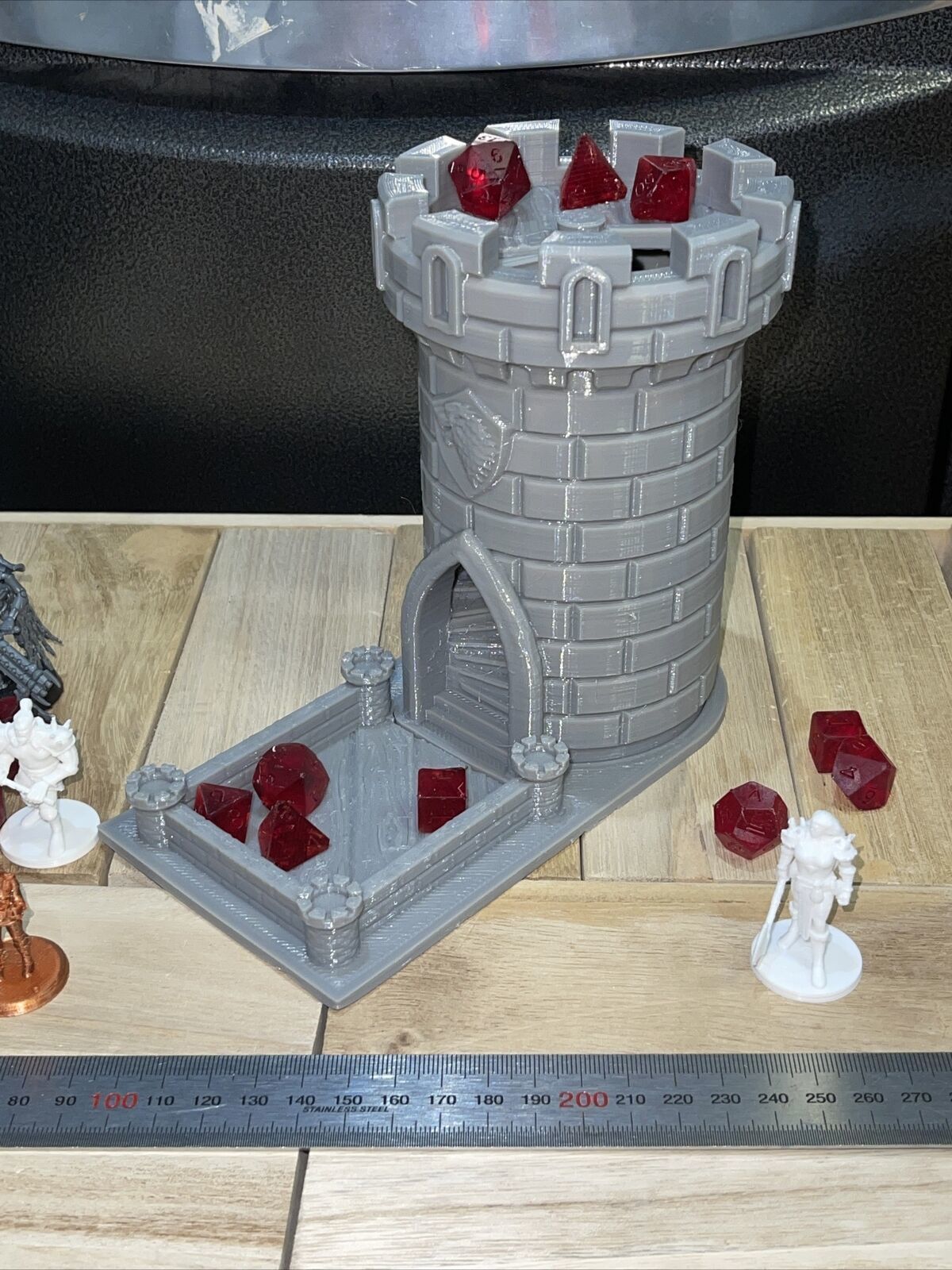 Dice Tower -  Wolf Castle - 15cm tall - roll dice thru staircase 3D print model_6