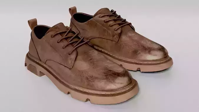 Leather Shoe business shoes Short  loafers 3D model