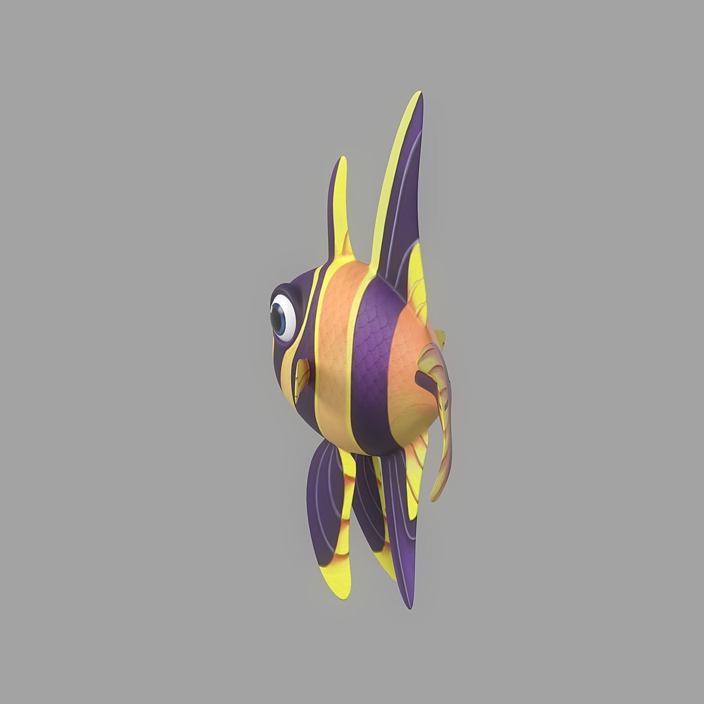 Cartoon Fish 18 Low-poly 3D model_3