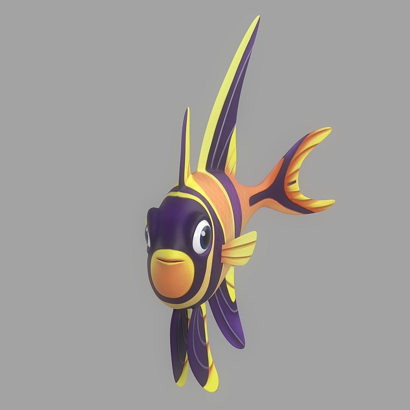 Cartoon Fish 18 Low-poly 3D model_2
