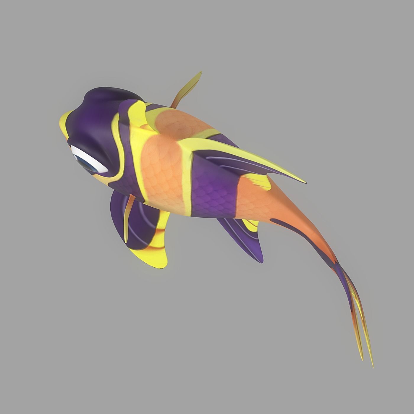 Cartoon Fish 18 Low-poly 3D model_4