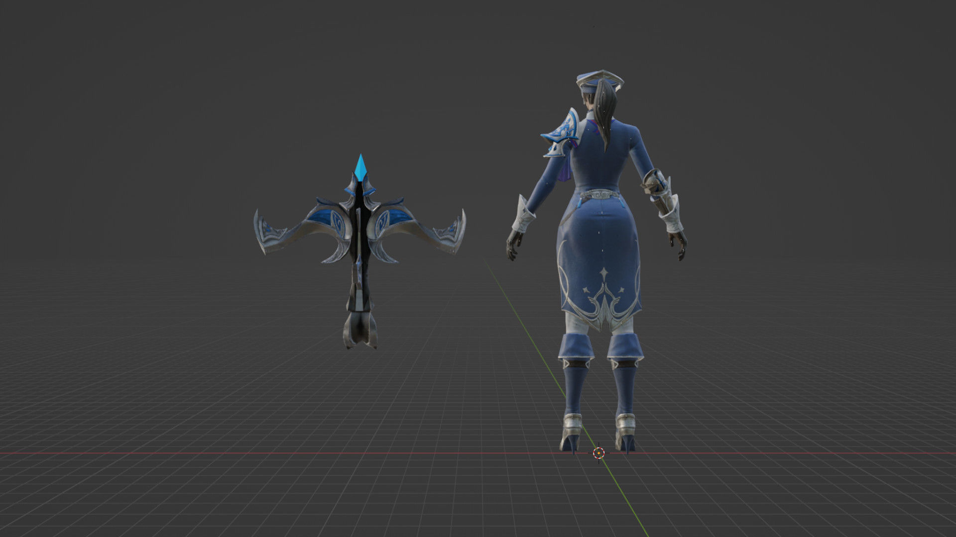 Knight Girl Low-poly 3D model_5