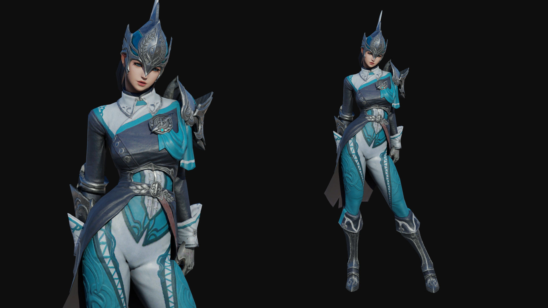 Knight Girl Low-poly 3D model_3