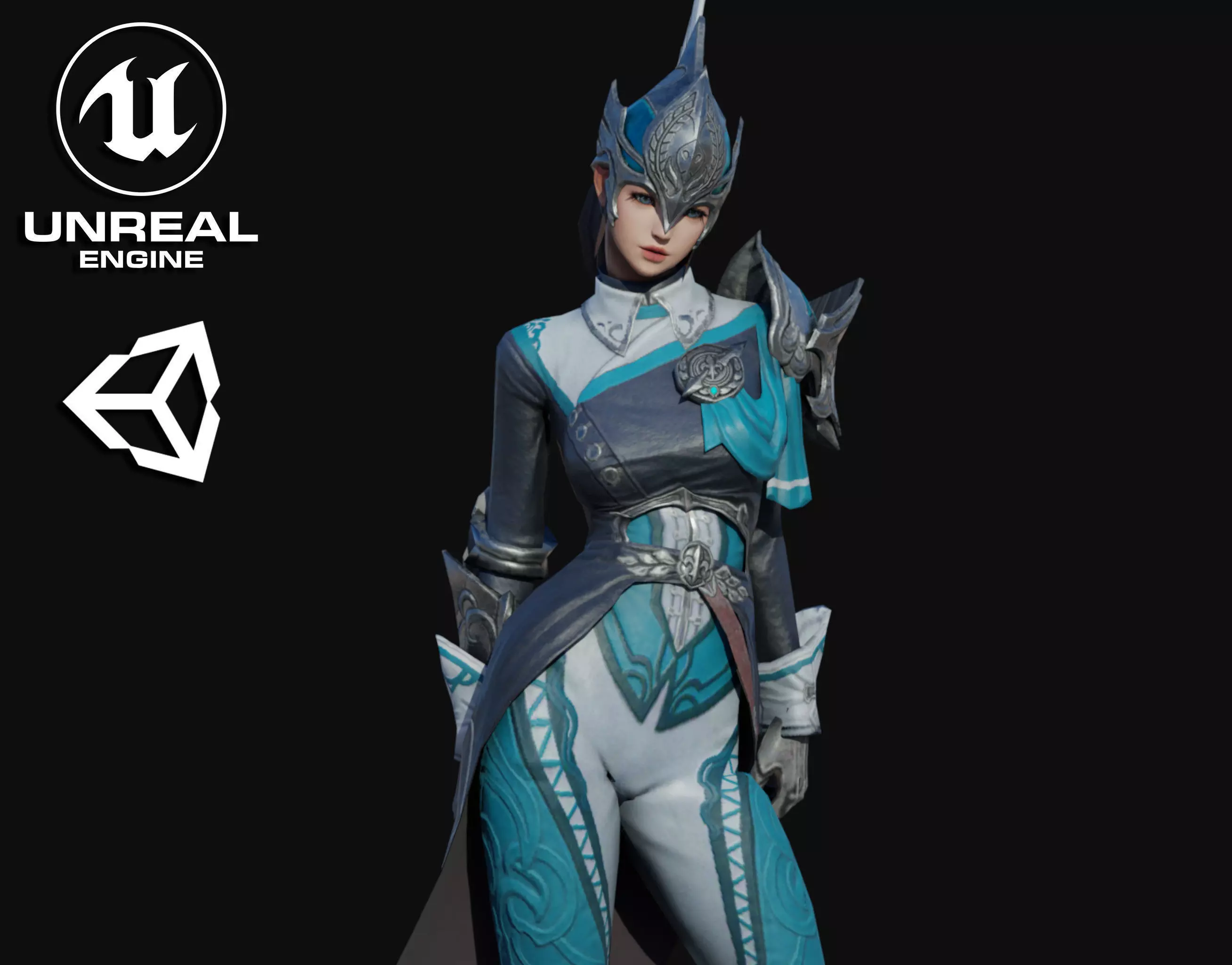 Knight Girl Low-poly 3D model_0