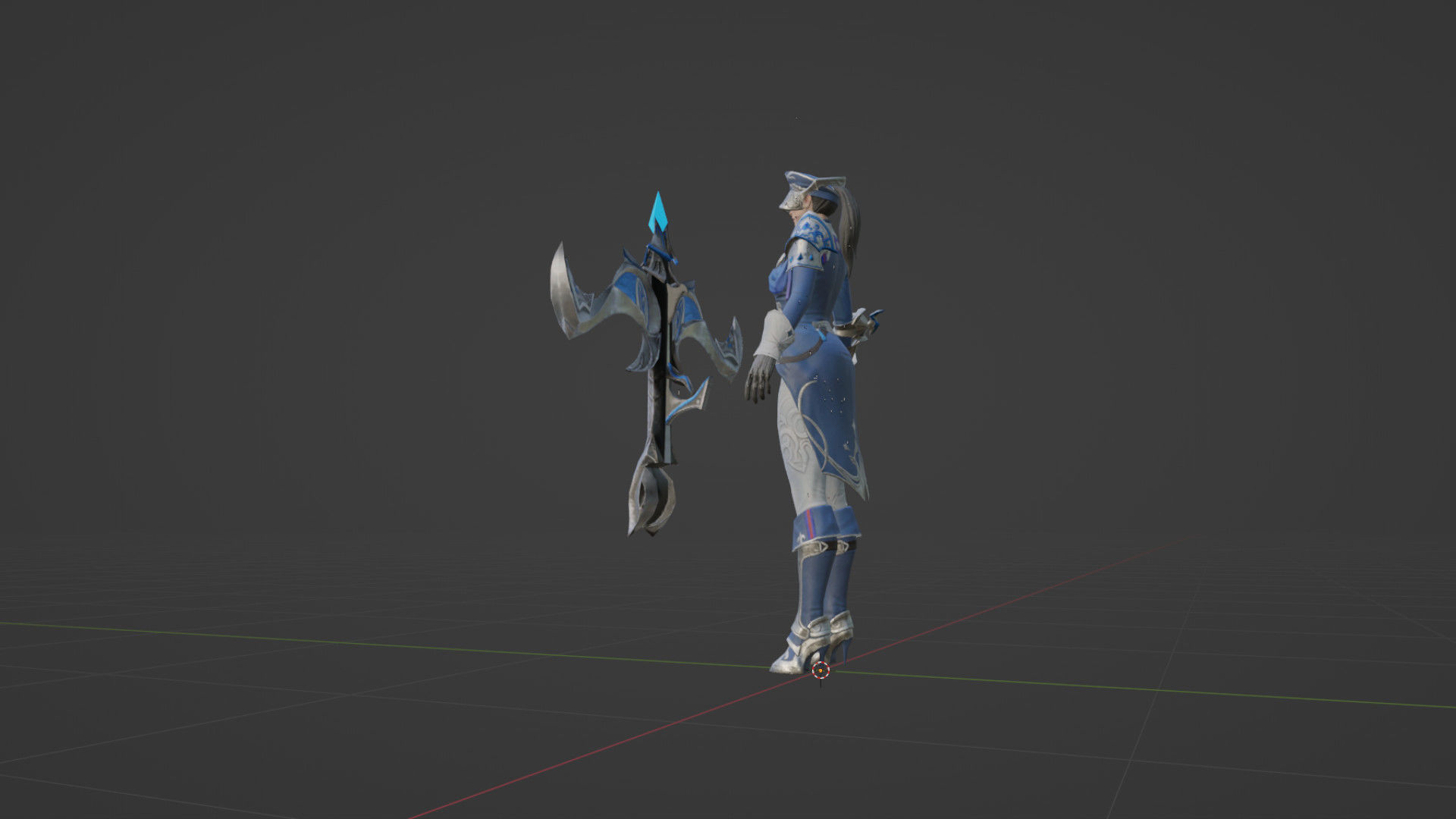 Knight Girl Low-poly 3D model_6