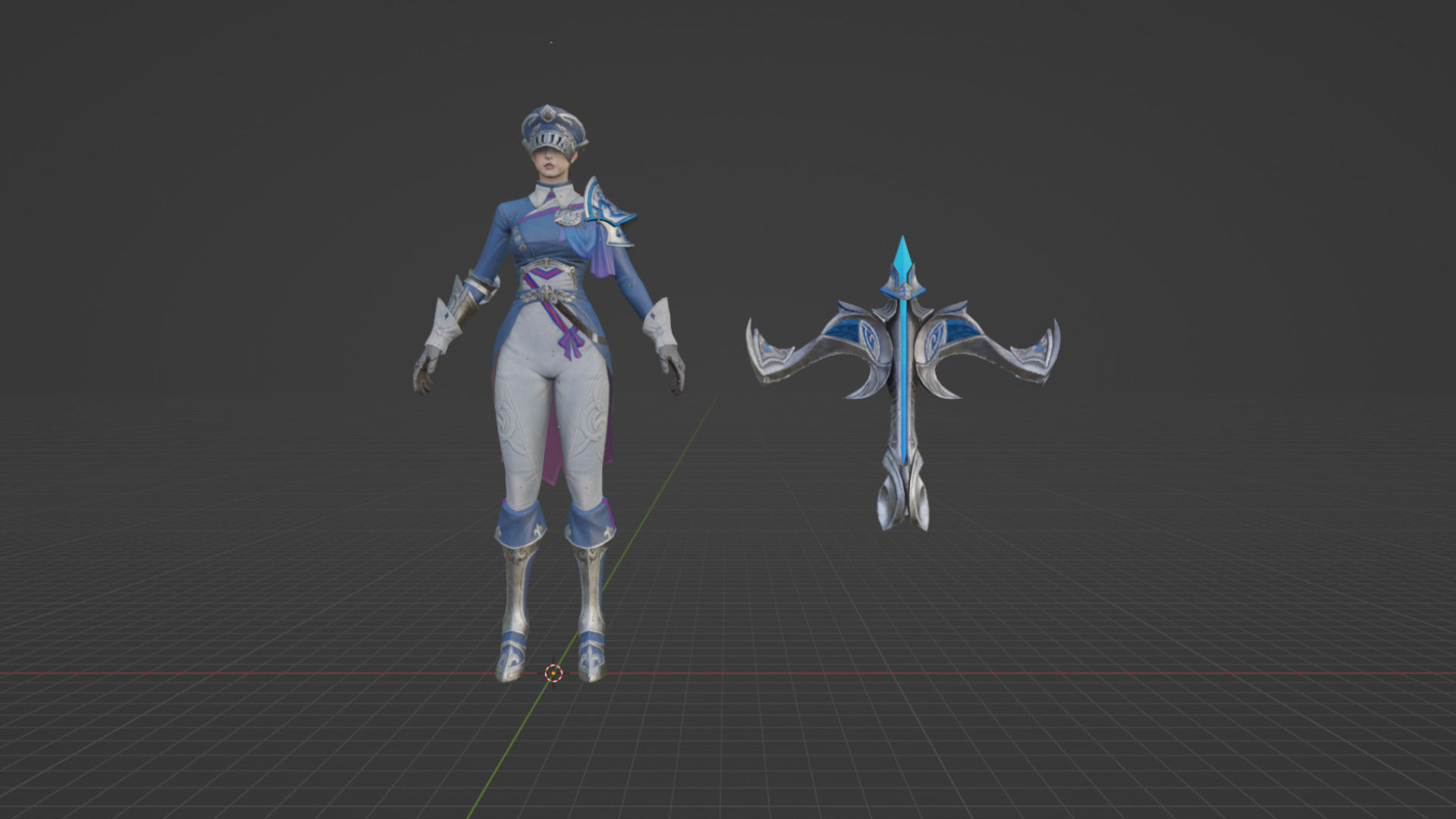 Knight Girl Low-poly 3D model_4