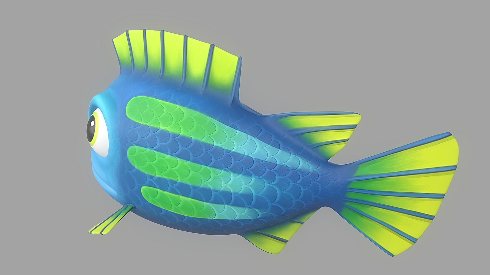 Cartoon Fish 19 Low-poly 3D model_2