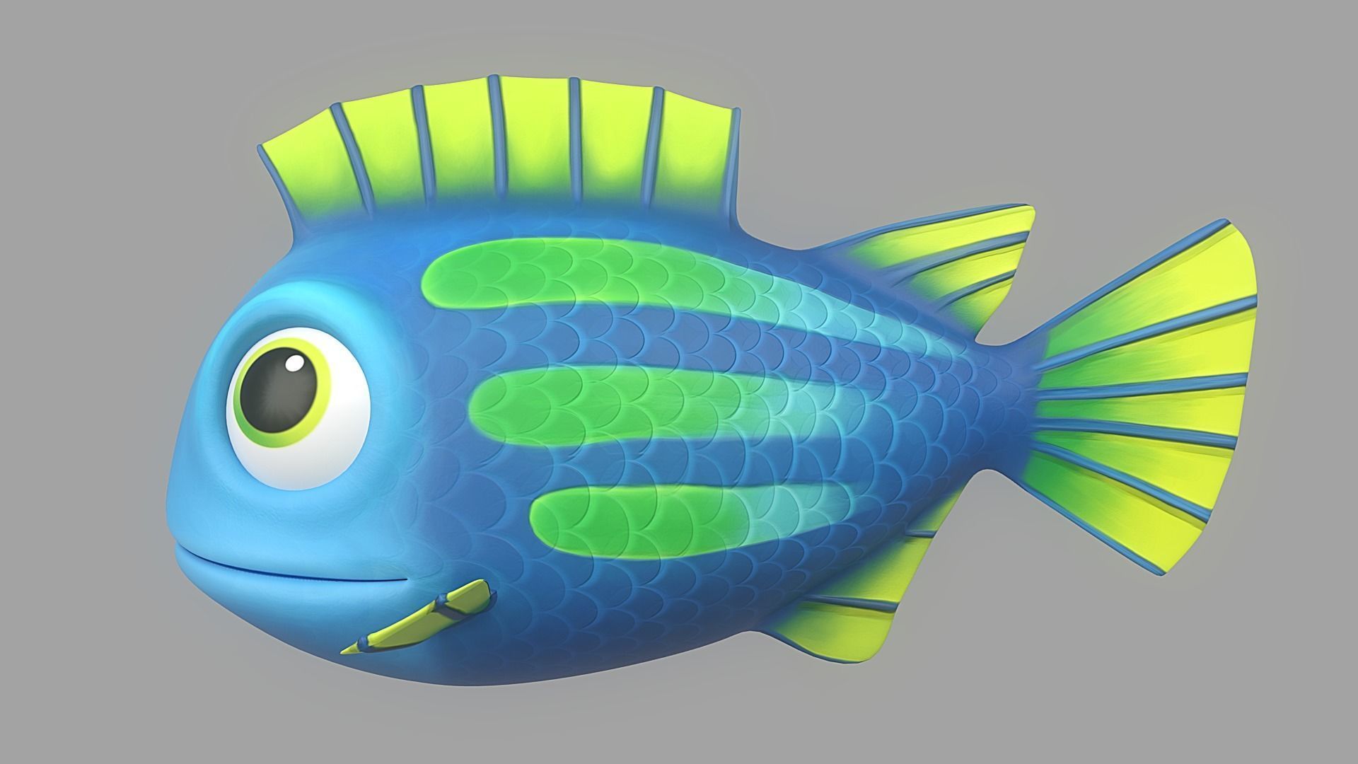 Cartoon Fish 19 Low-poly 3D model_1