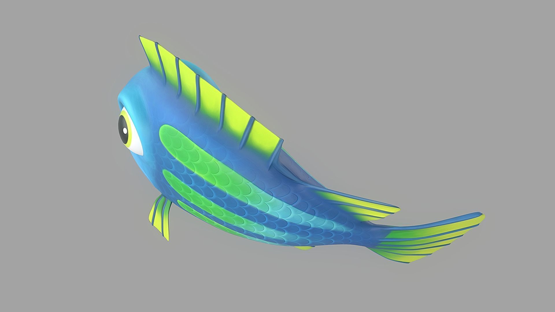 Cartoon Fish 19 Low-poly 3D model_4