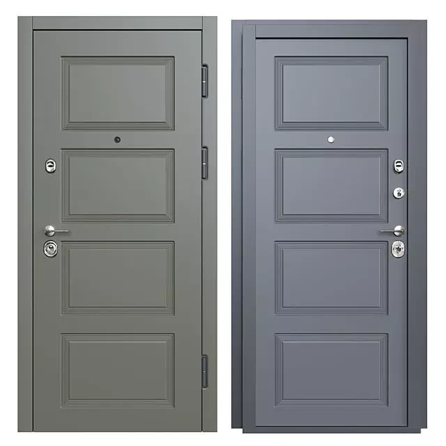 Modern front door 3D model_0