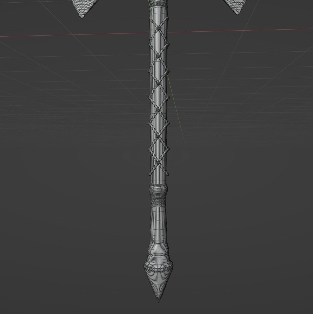 Double Medieval Axe - Medieval weapons 3D model_11