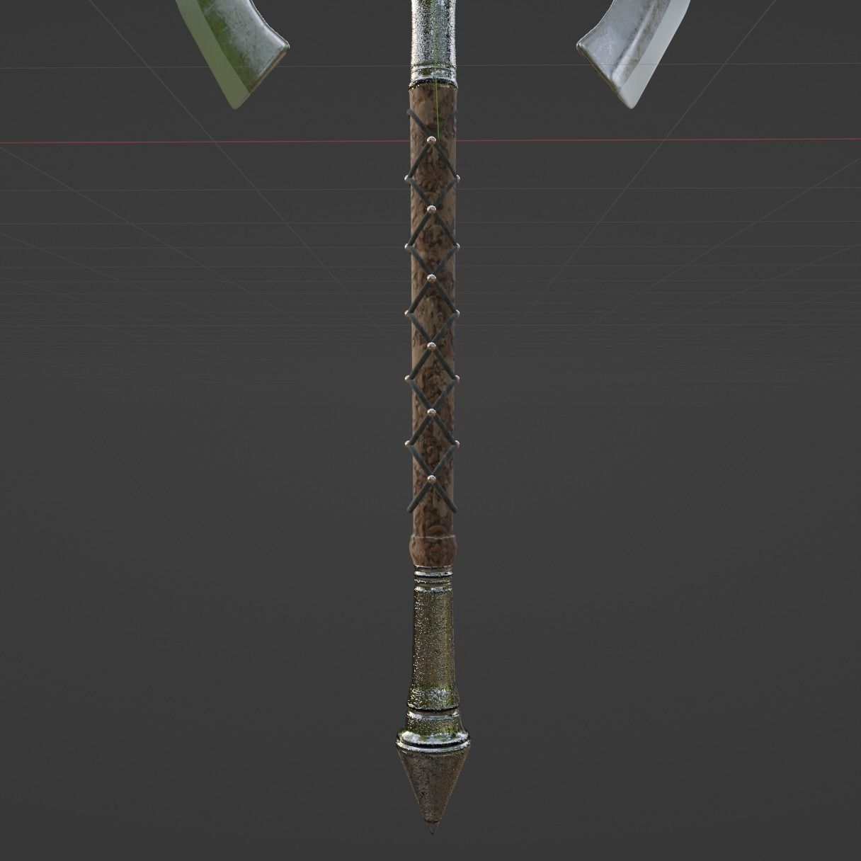 Double Medieval Axe - Medieval weapons 3D model_4