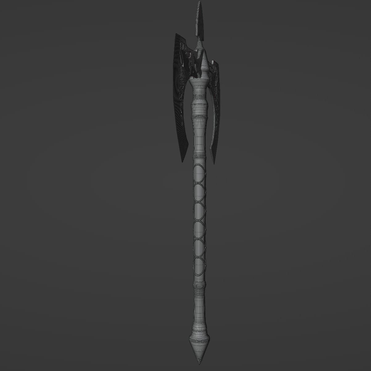 Double Medieval Axe - Medieval weapons 3D model_8