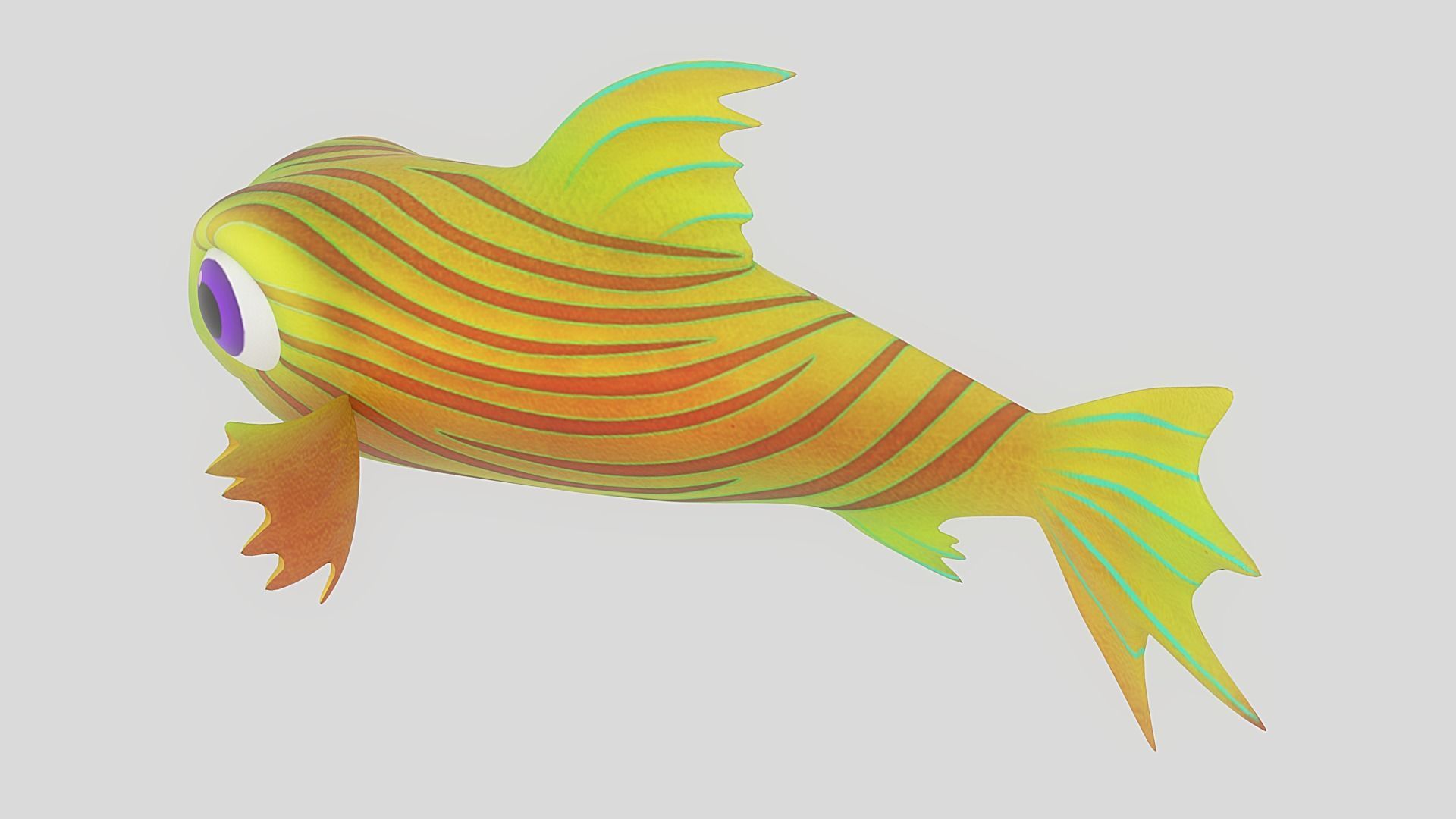 Cartoon Fish 20 Low-poly 3D model_2