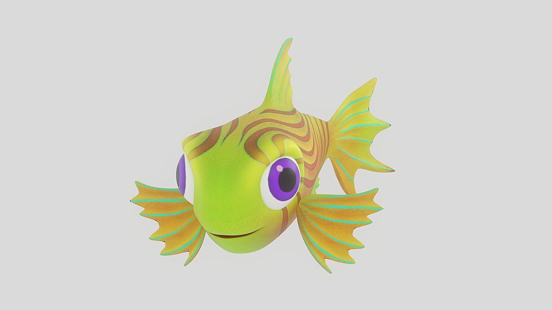 Cartoon Fish 20 Low-poly 3D model_4