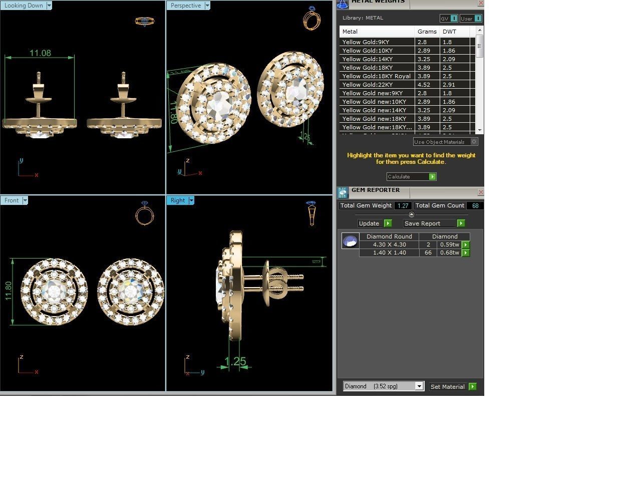 Diamond Earrings Women Earrings  3D print model_3