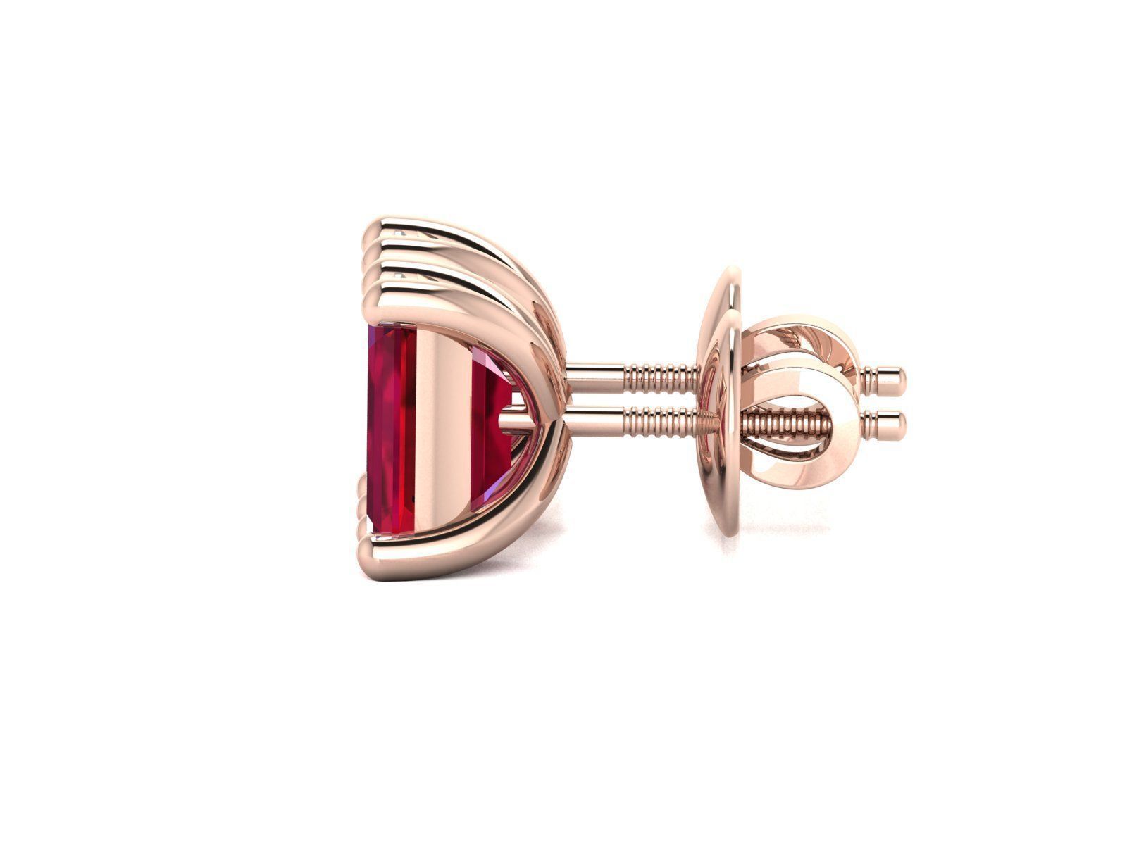 Diamond Stud Princess Stone Earrings 3dmodel 3D print model_22