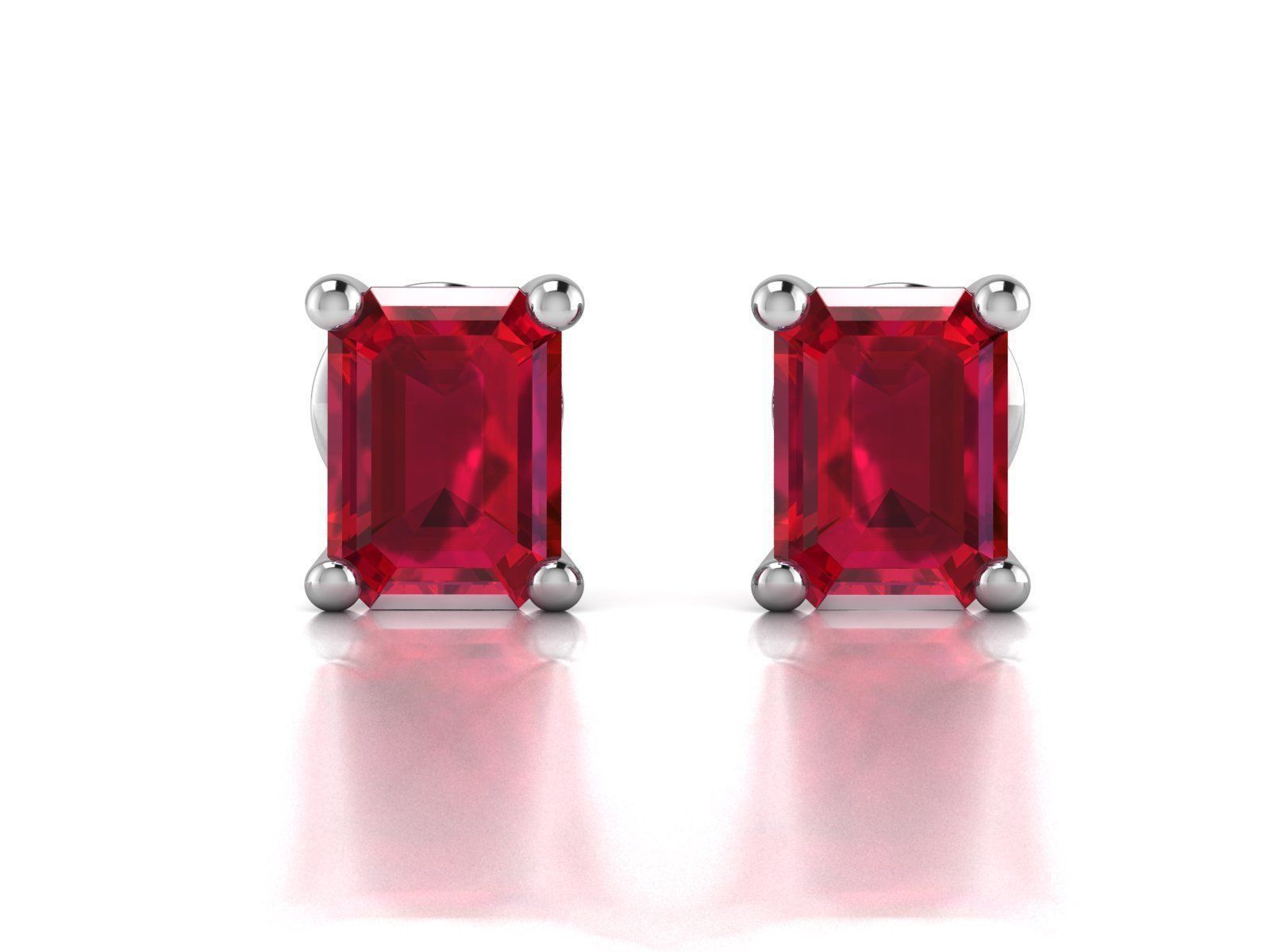 Diamond Stud Princess Stone Earrings 3dmodel 3D print model_11