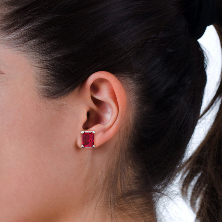 Diamond Stud Princess Stone Earrings 3dmodel 3D print model_39