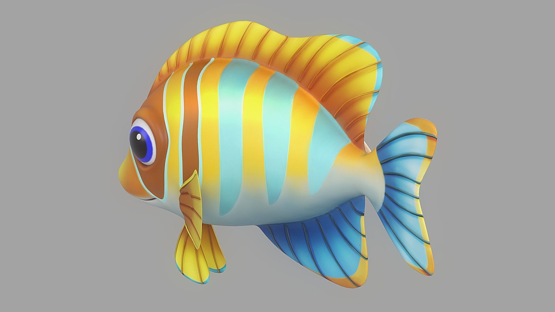Cartoon Fish 22 Low-poly 3D model_2