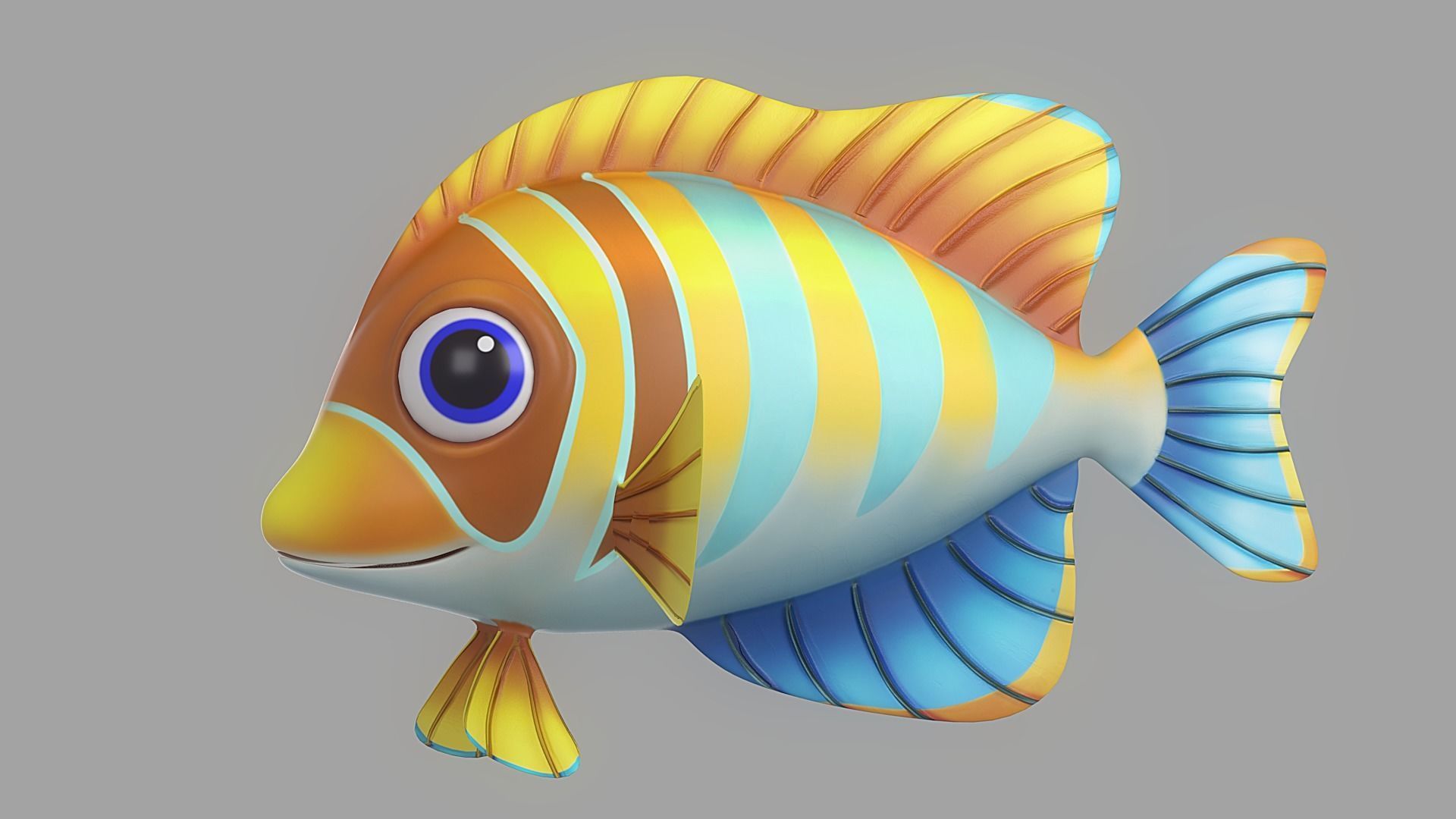 Cartoon Fish 22 Low-poly 3D model_1