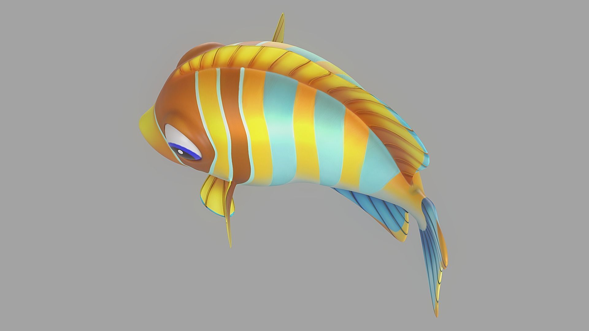 Cartoon Fish 22 Low-poly 3D model_4