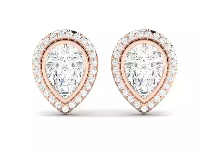 Pear Stone earrings 3D print model