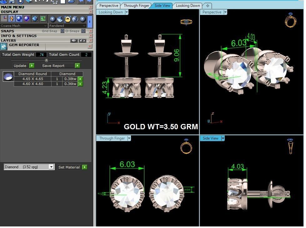 Women  Earrings 3dm stl render detail 3D print model_6
