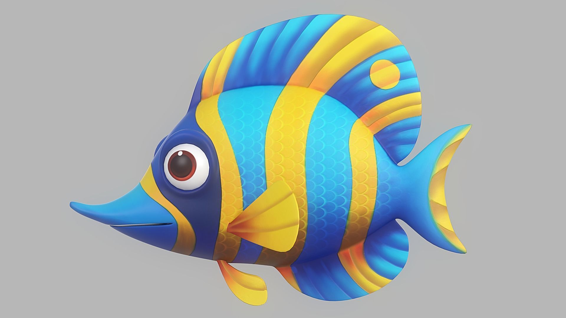 Cartoon Fish 24 Low-poly 3D model_2