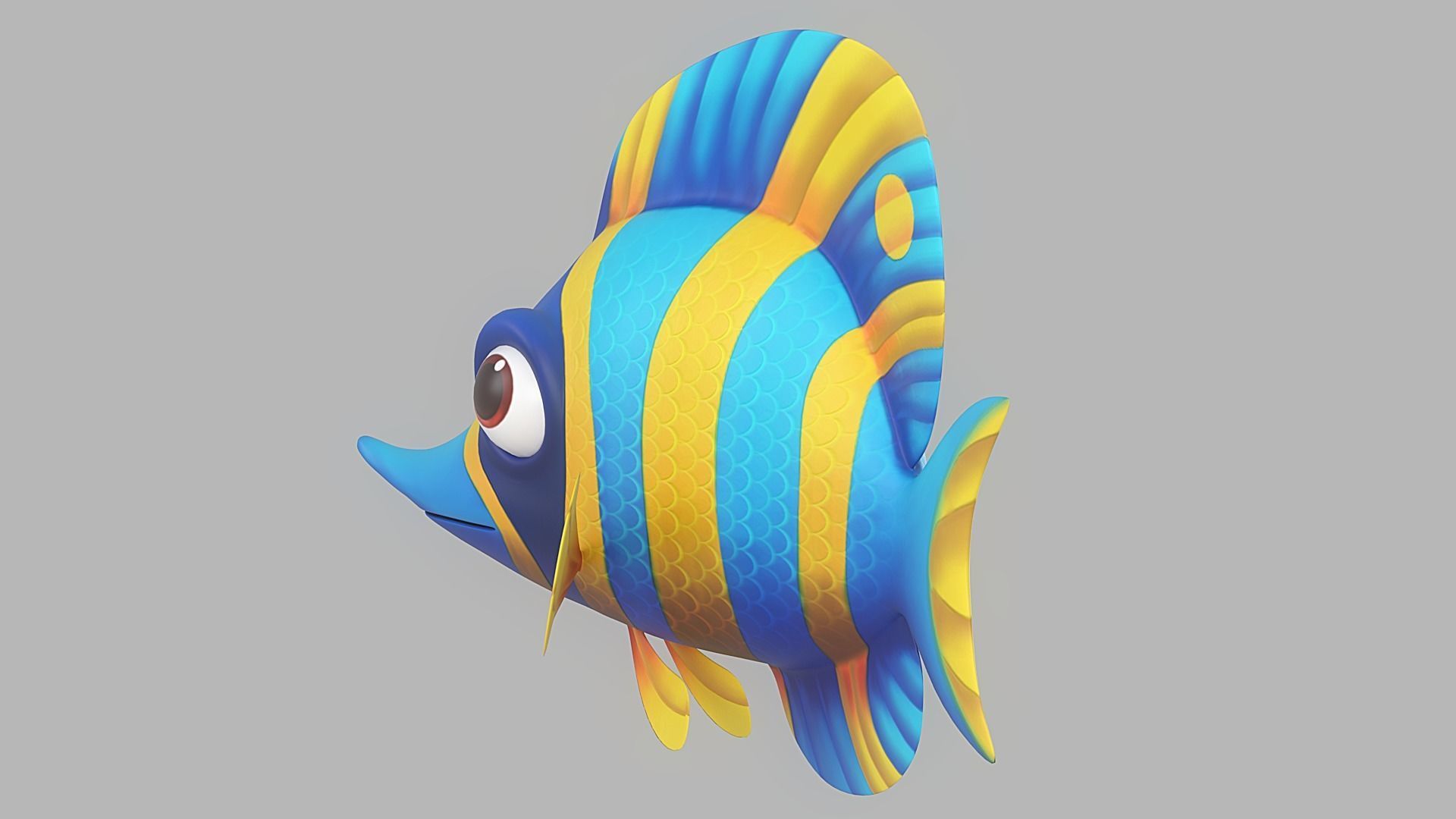 Cartoon Fish 24 Low-poly 3D model_3