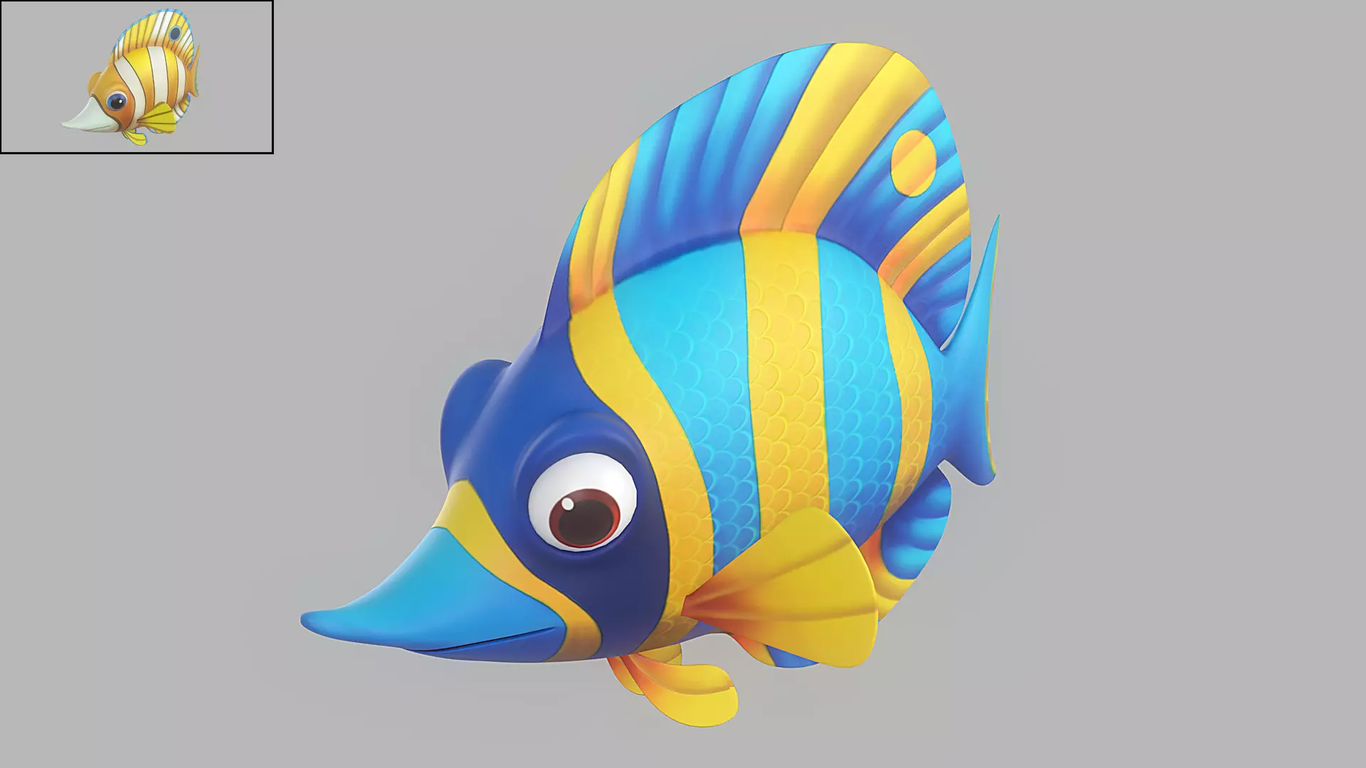 Cartoon Fish 24 Low-poly 3D model_0