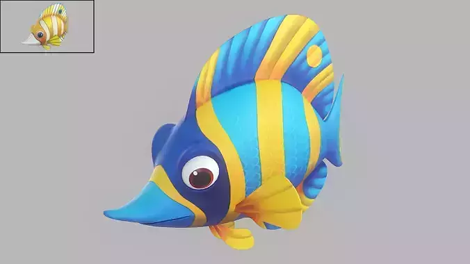 Cartoon Fish 24 Low-poly 3D model