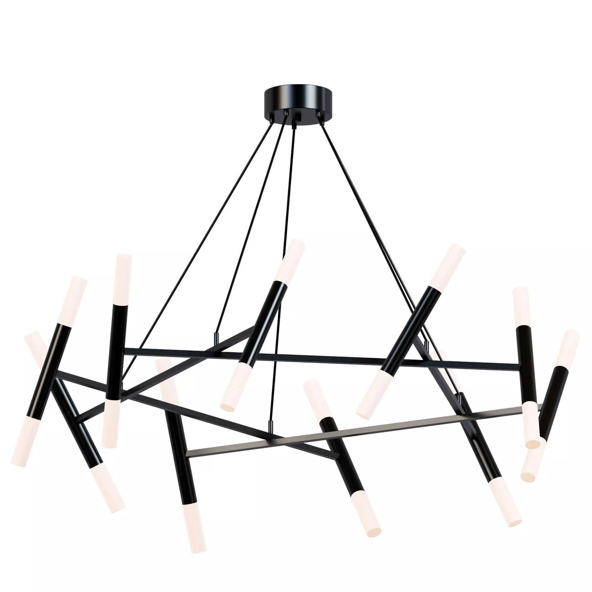 Lampadario moderno in vetro nero 3D model