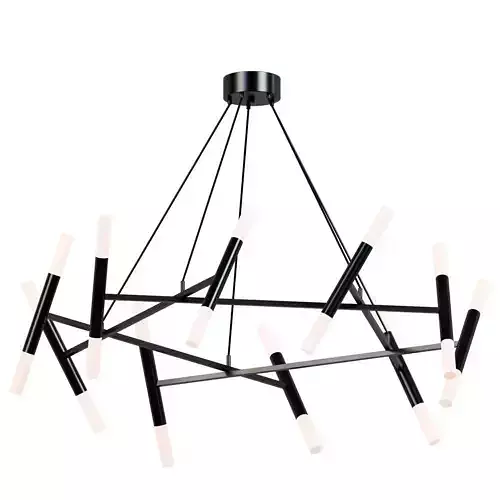Lampadario moderno in vetro nero 3D model