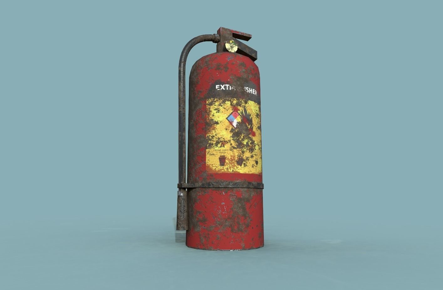 Extinguisher new and old Low-poly 3D model_1