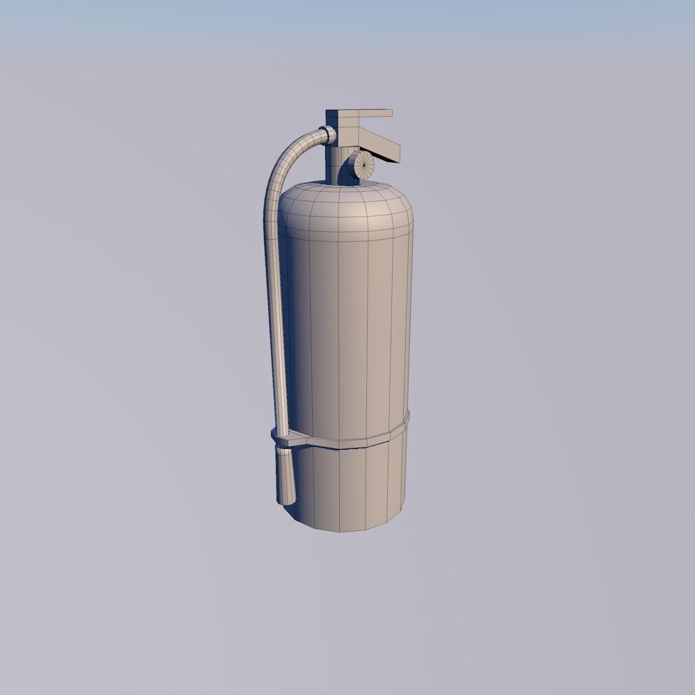 Extinguisher new and old Low-poly 3D model_4
