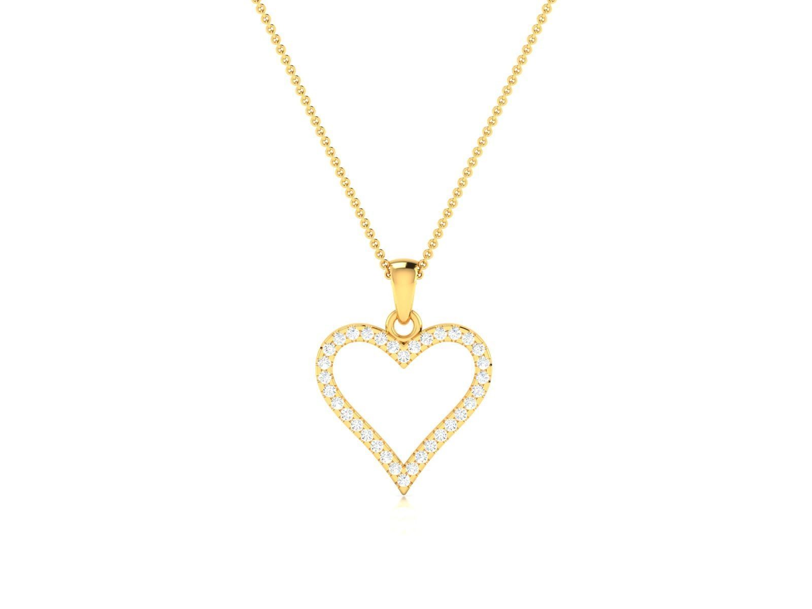 Women heart pendant 3dm render detail  3D print model_19