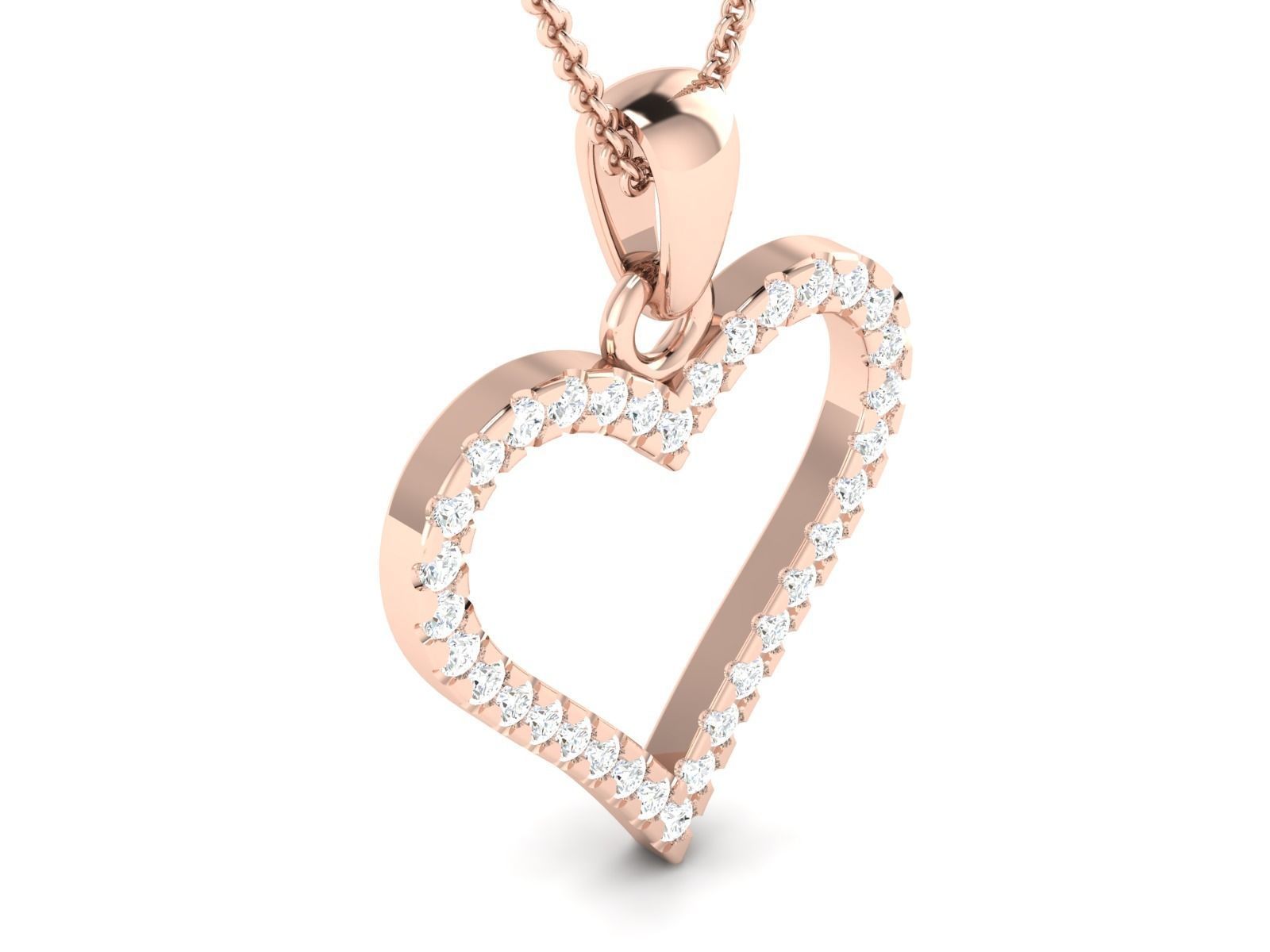 Women heart pendant 3dm render detail  3D print model_8