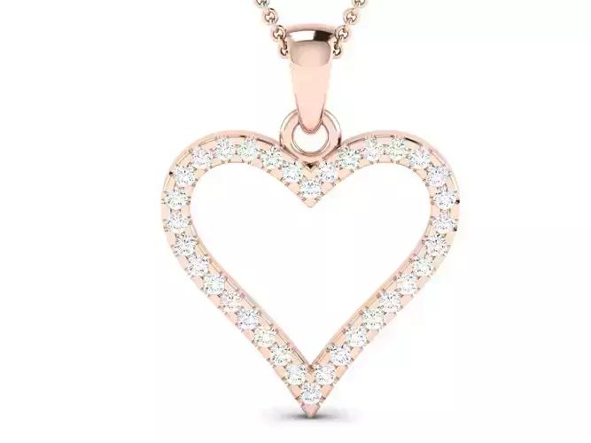 Women heart pendant 3dm render detail  3D print model