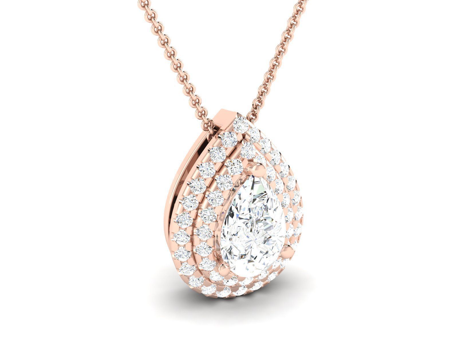 Women Pear Stone pendant 3dm stl render detail 3D print model_2