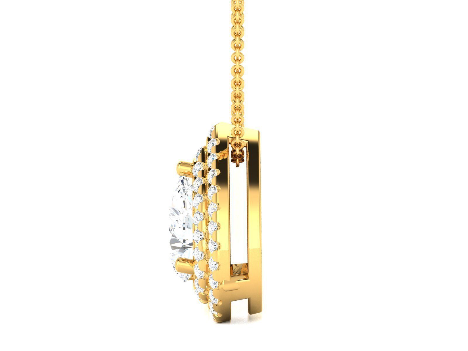 Women Pear Stone pendant 3dm stl render detail 3D print model_17