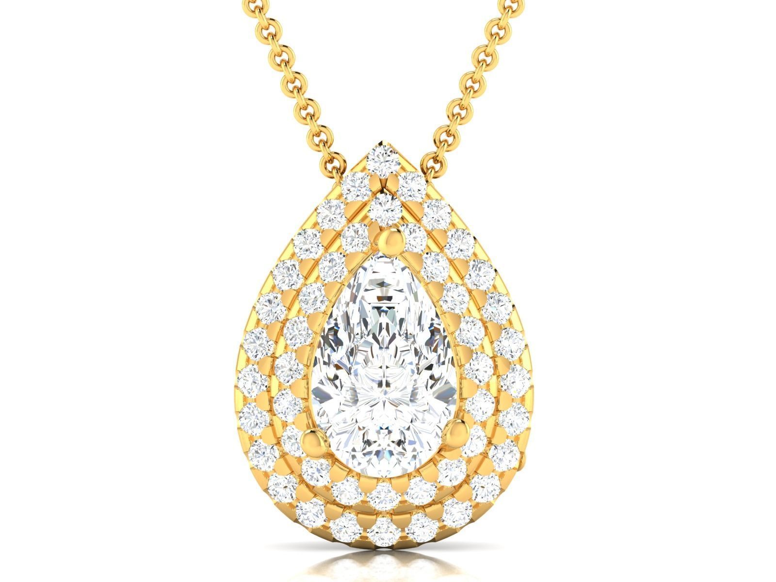 Women Pear Stone pendant 3dm stl render detail 3D print model_12